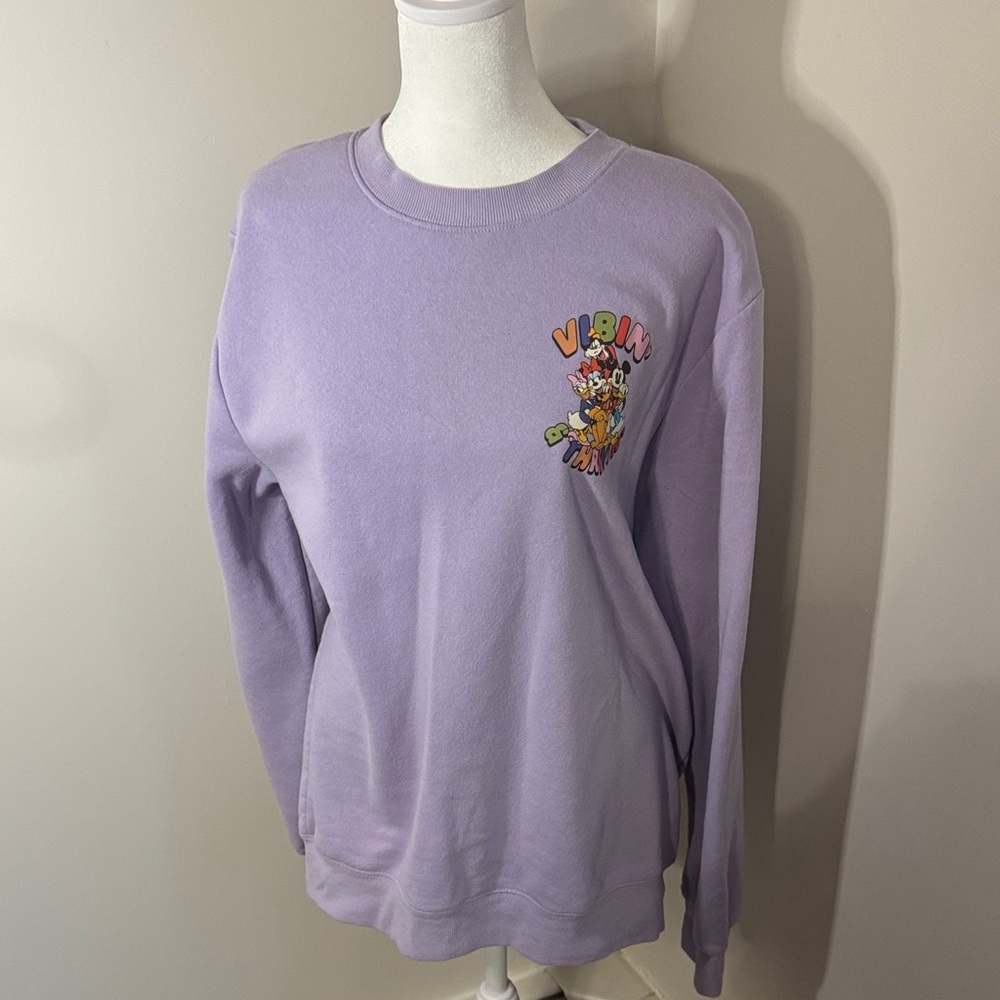 Vibrant Mickey and Friend’s Purple Graphic Sweatshirt